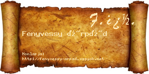 Fenyvessy Árpád névjegykártya